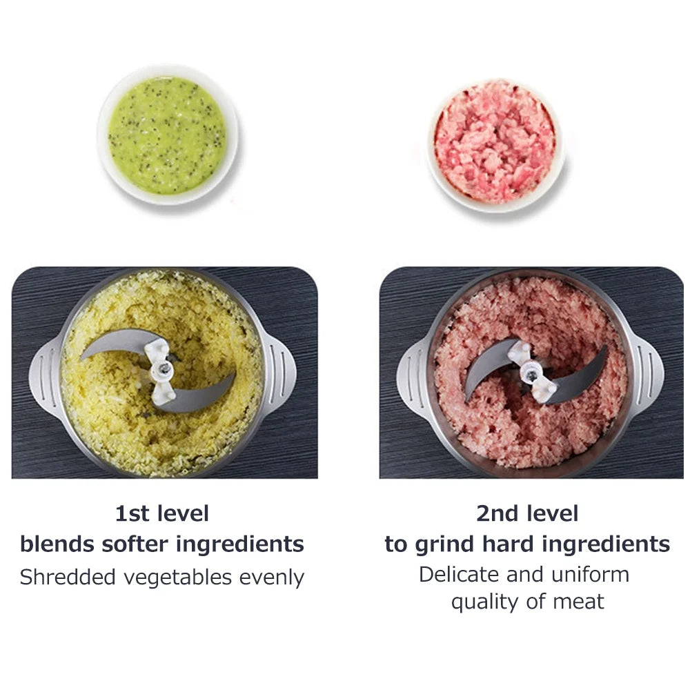 Electric Meat Grinder 2L Stainless Steel 250W O68716
