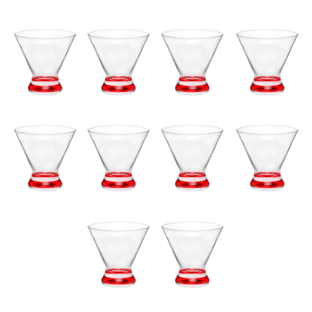 Martini Glasses 8.25 oz Set of 10 Red N5610