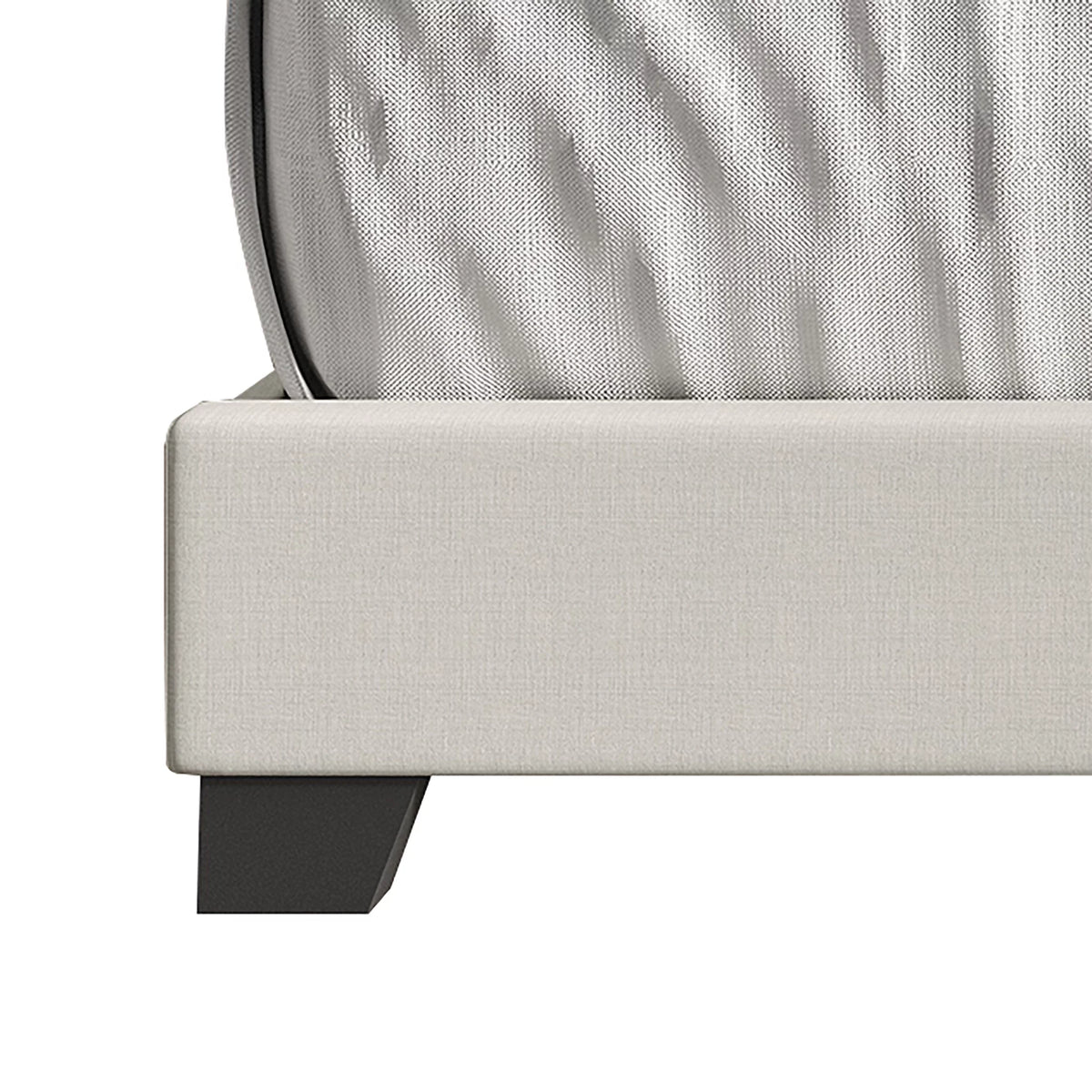 Blue Linen Upholstered Wingback Bed P125696