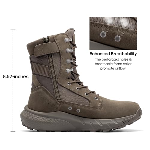 Men's Breathable Leather Tactical Work Boots N44050