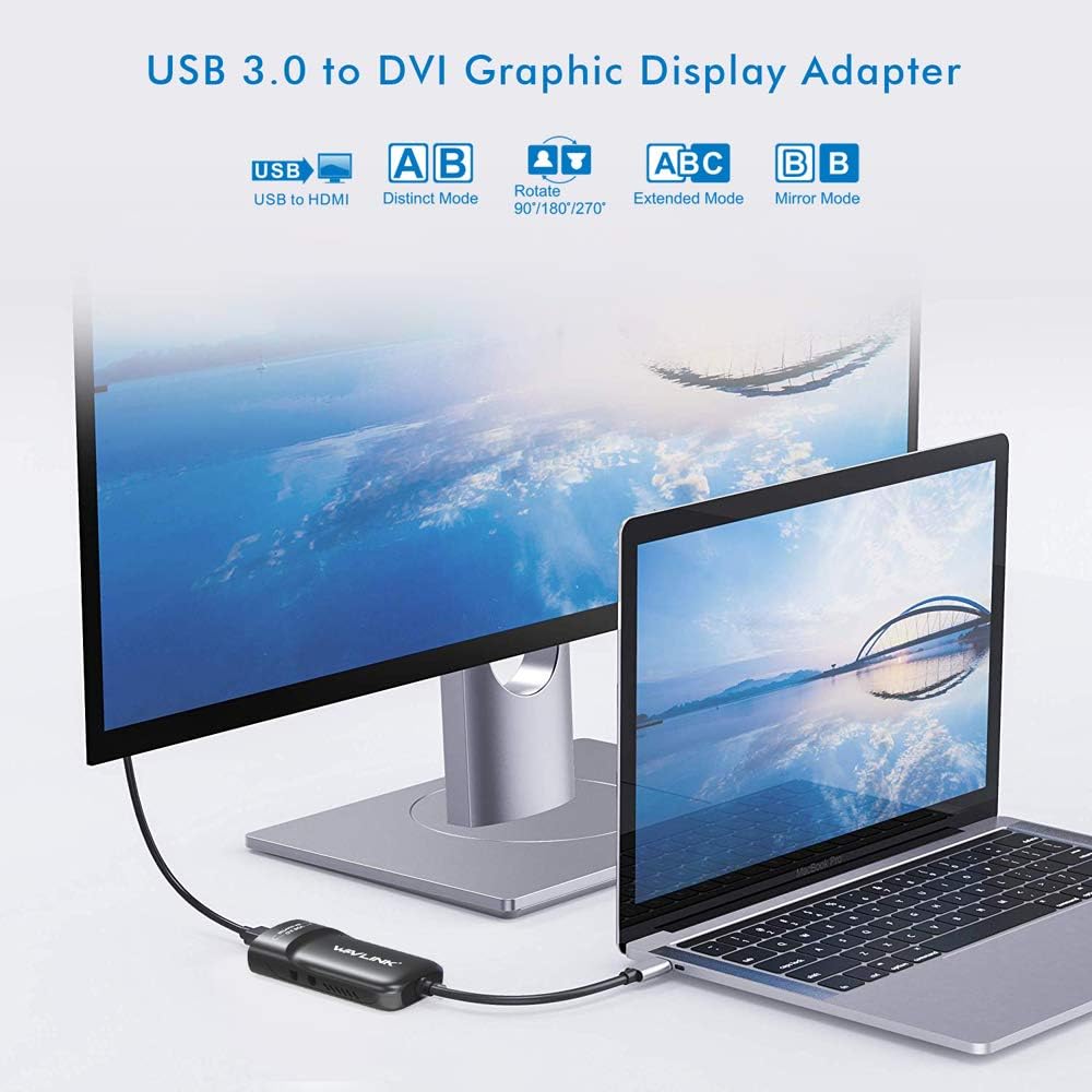 USB 3.0 to VGA/DVI/HDMI Universal Video Graphics Card Adapter for Multiple Monitors Up to 2048x1152 X949