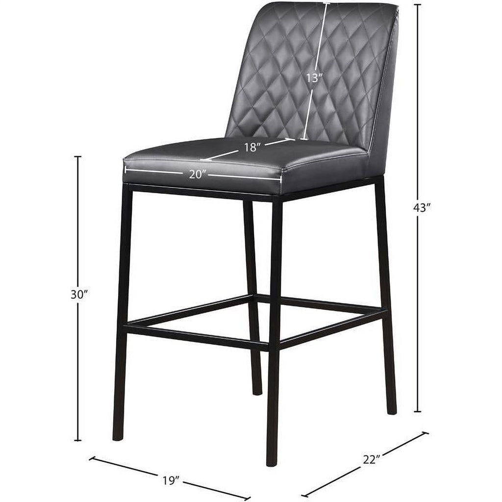 Gray Vegan Leather Stool Set of 2 R506942