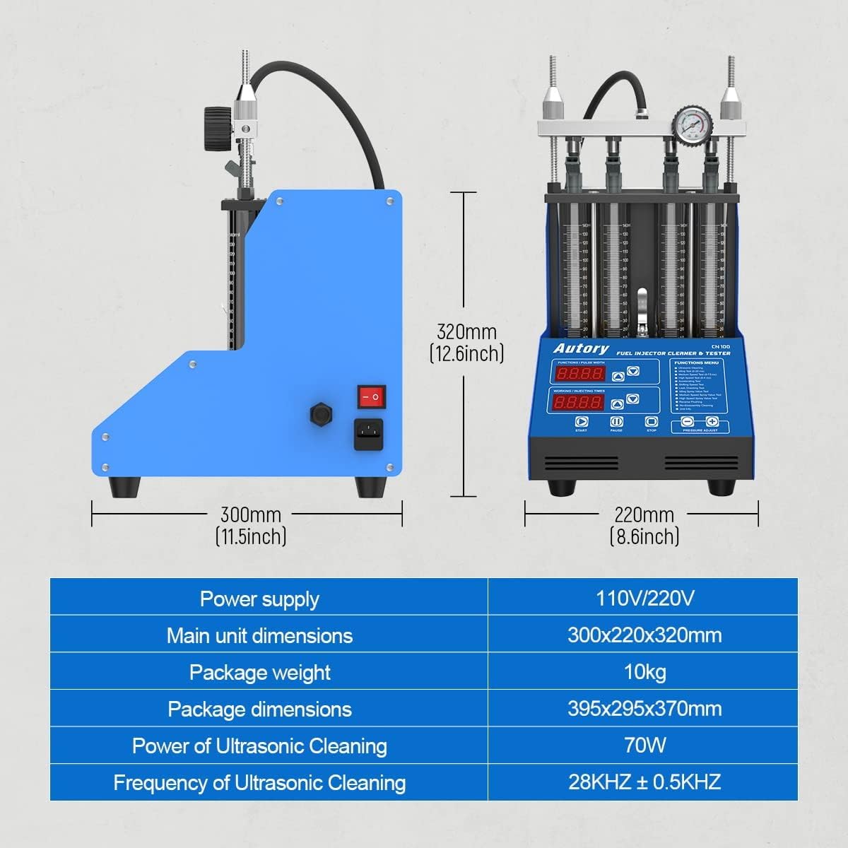 Ultrasonic Fuel Injector Cleaner for 4-Cylinder Vehicles T508