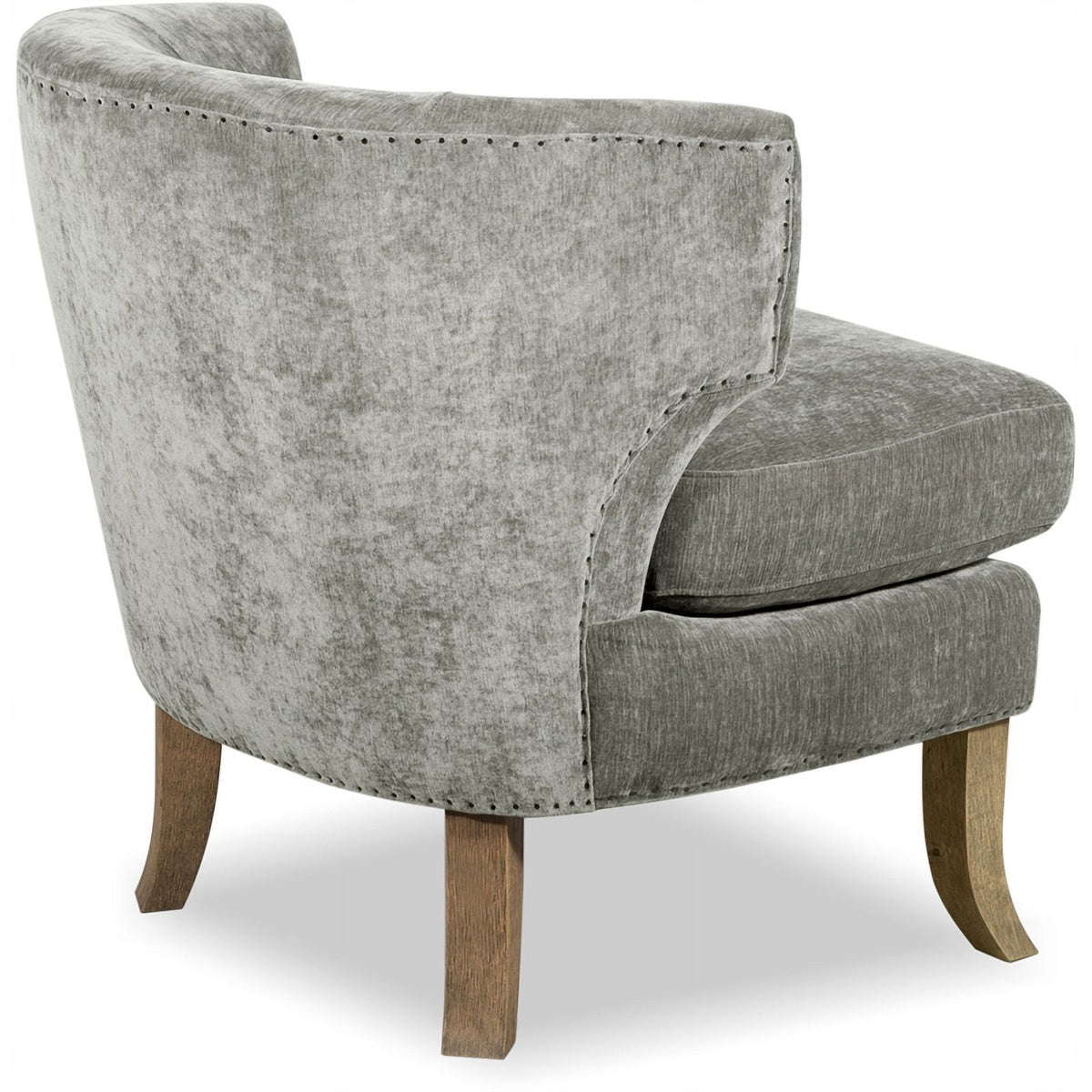 Smoke Gray Crushed Velvet Wingback Chair E6781