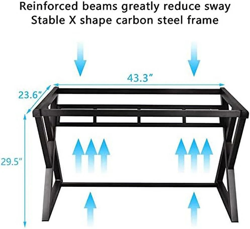 Home Office Desk and Chair Set Breathable Mesh Computer Chair Glass Top Desk Metal Frame W2585