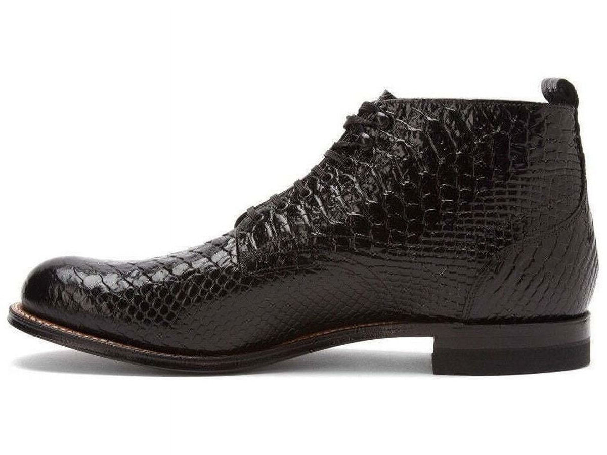Black Leather High Top Boot S4173