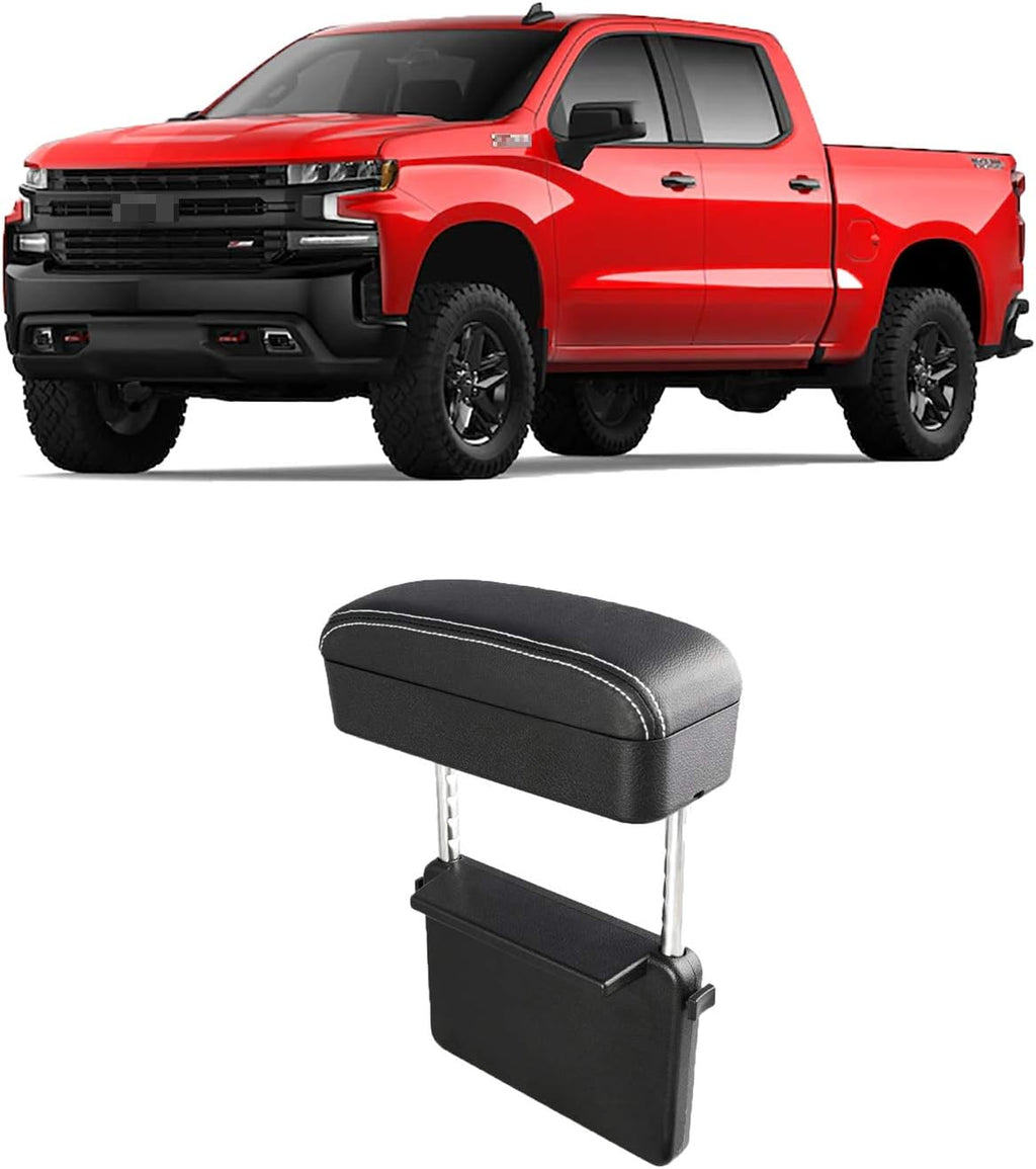 Car Armrest Support Elbow Rest Pad Armrest Extender Console Storage Organizer (All Black) I484317