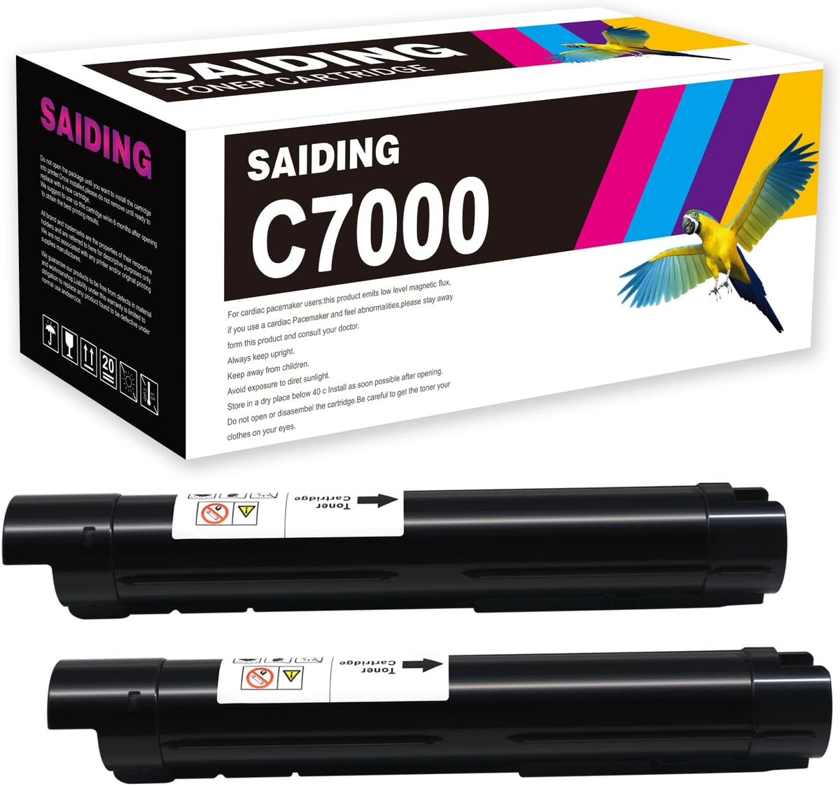2 Black Remanufactured Toner Cartridge for Xerox C7000 Printer K502407