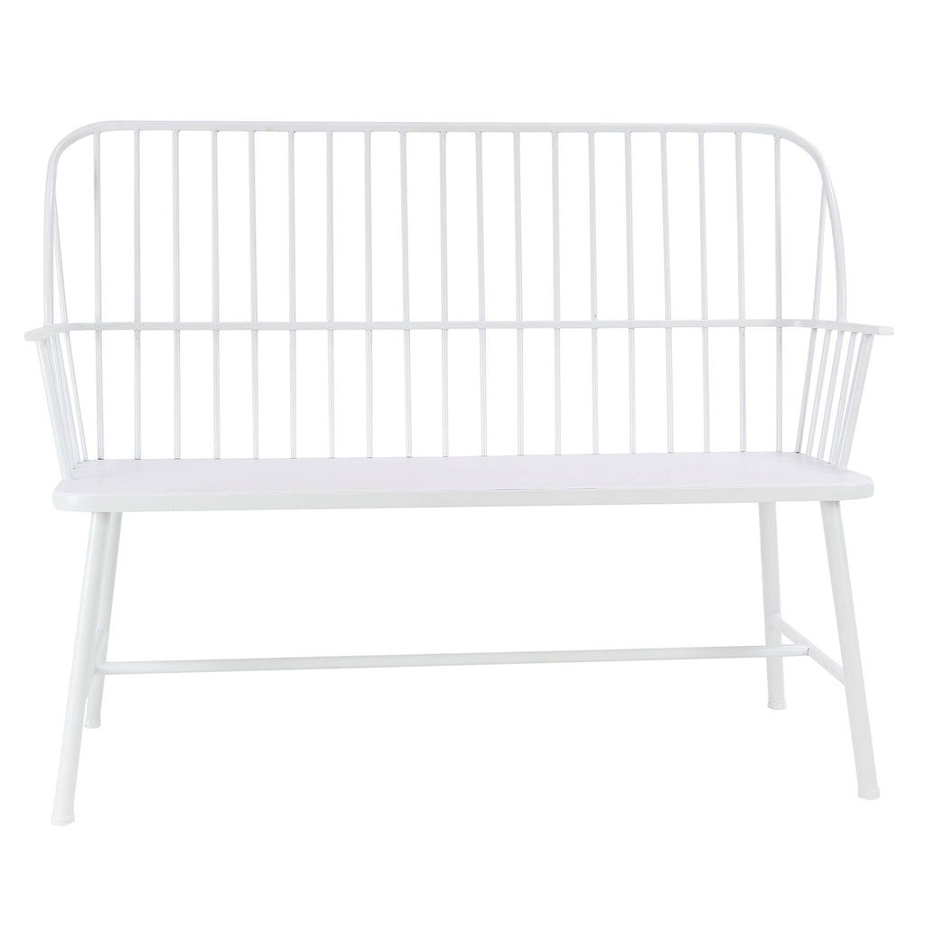 White Iron Patio Bench A863610