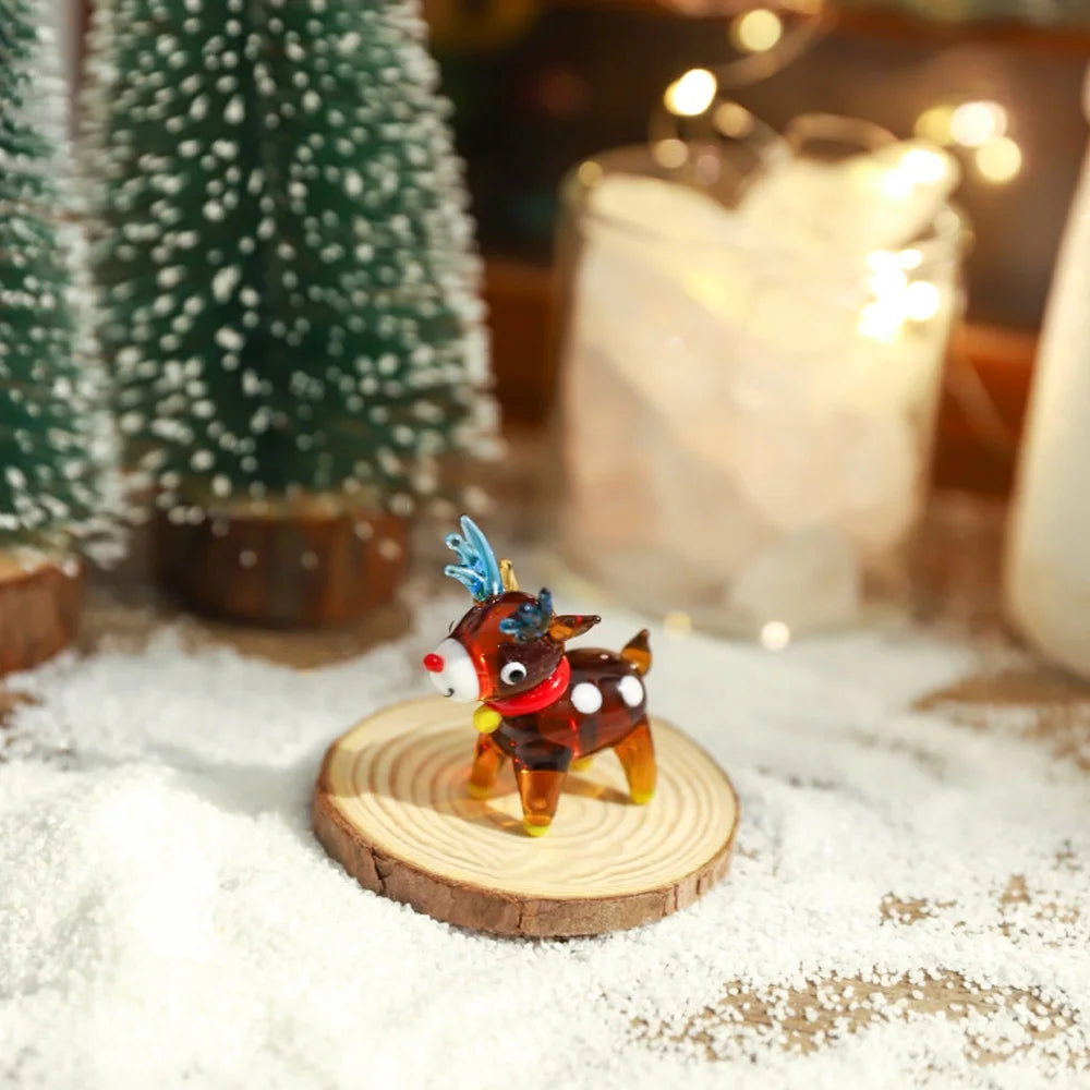 Handmade Glass Deer Figurine Ornaments P8834