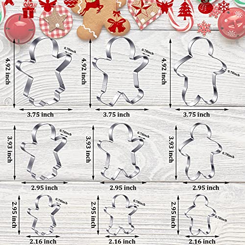 9 Pcs Stainless Steel Gingerbread Cookie Cutters X627