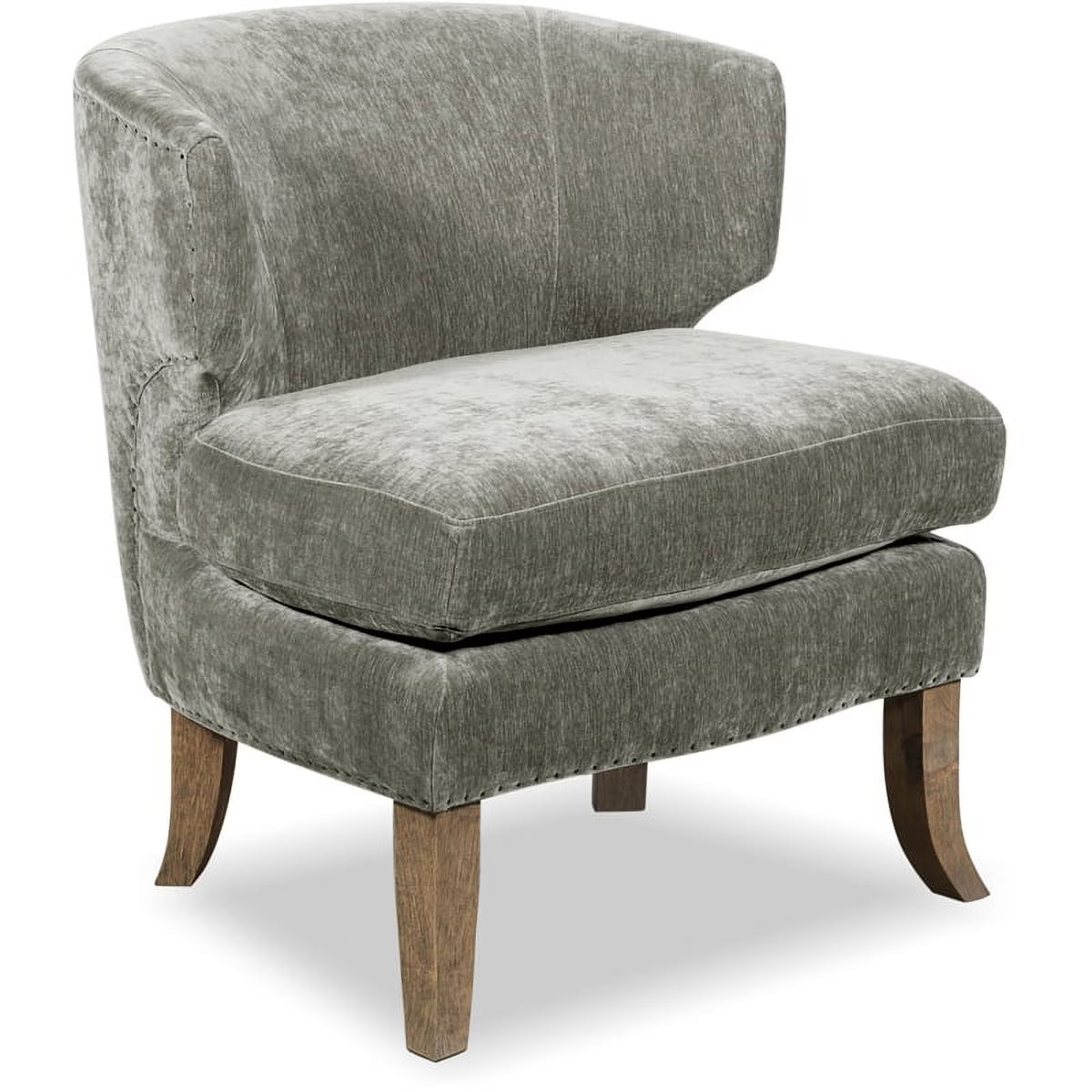 Smoke Gray Crushed Velvet Wingback Chair E6781