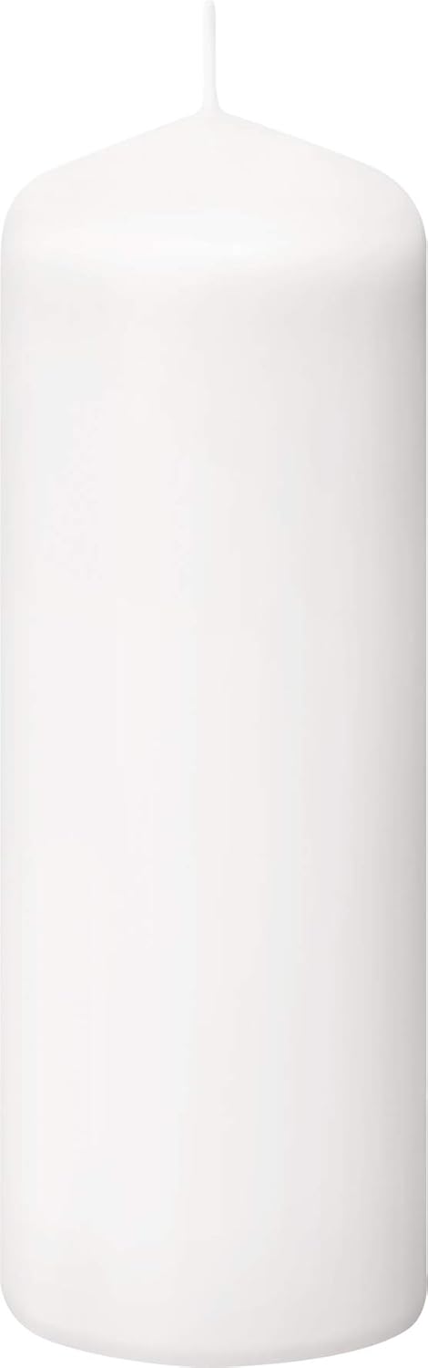 White Pillar Candles Set of 20 Unscented Dripless C185653