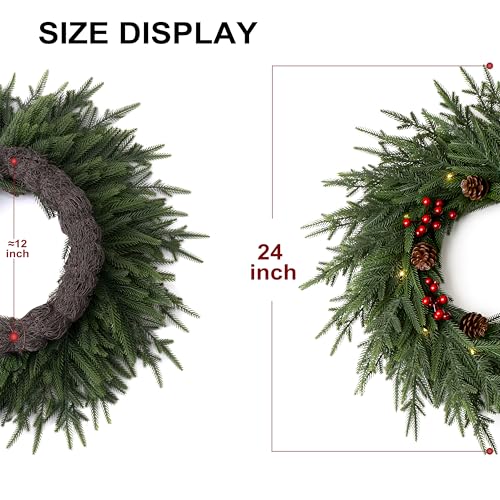 24" Artificial Christmas Wreath with LED Lights L181273