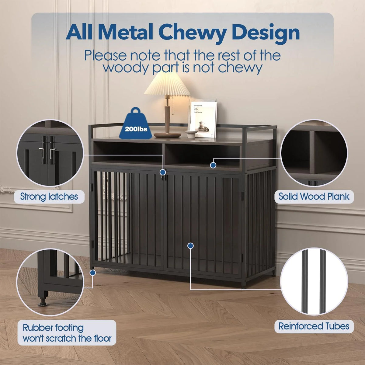 Large Dog Crate Furniture with Detachable Door I70903
