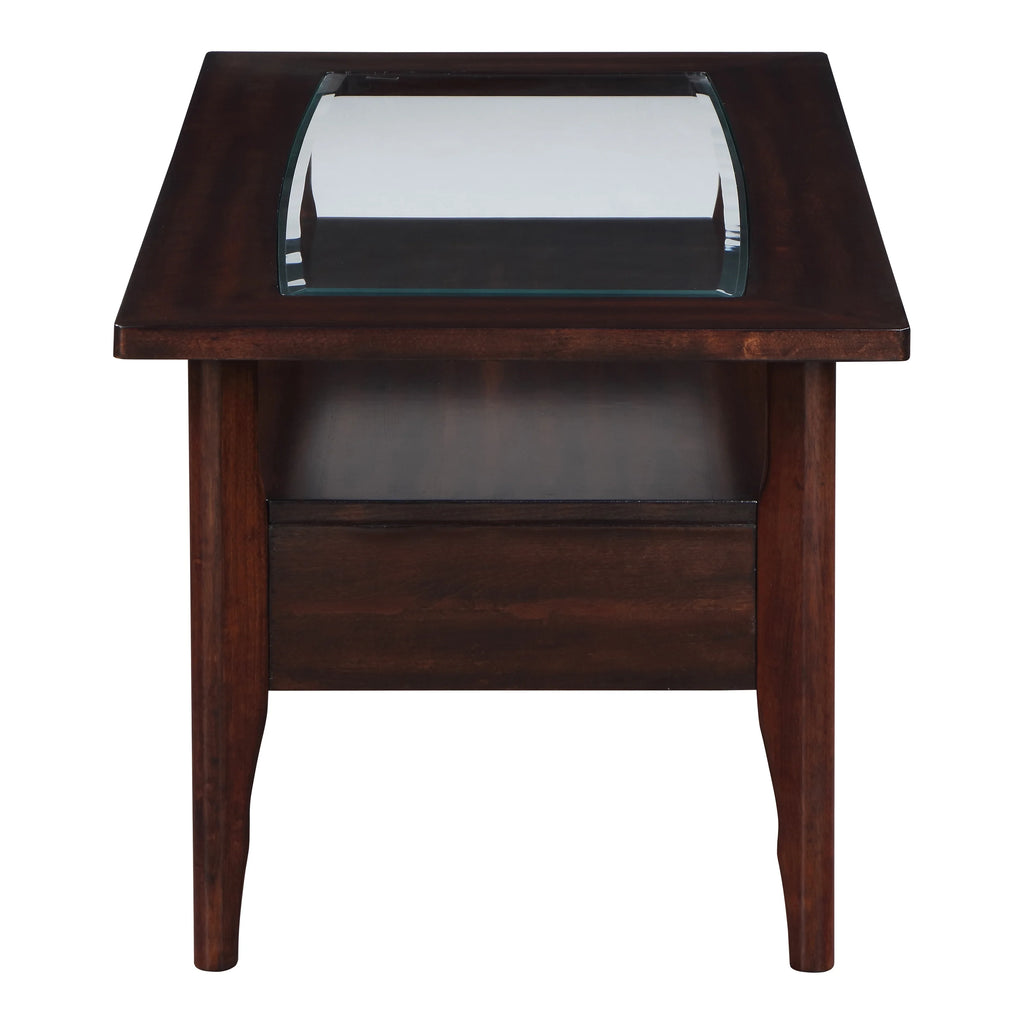 Dark Walnut 1-Drawer Wood Coffee Table H239