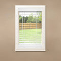 White Cordless Faux Wood Blind 72 in. W x 84 in. L C548