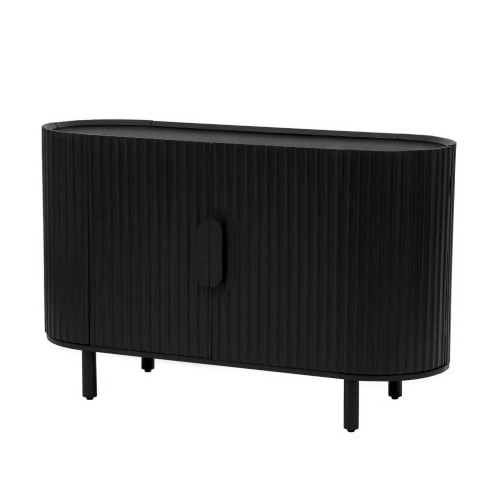 Black Curved Sideboard with Adjustable Shelves U677