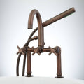 Deck Mounted Tub Filler Faucet with Metal Cross Handles Y866