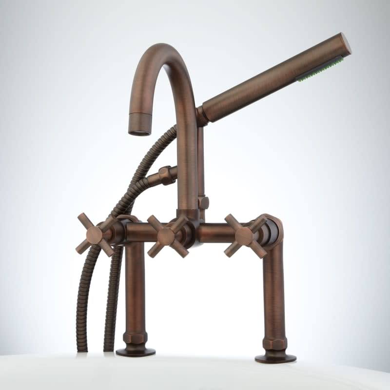 Deck Mounted Tub Filler Faucet with Metal Cross Handles Y866