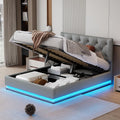 Queen Upholstered Bed with Lift Up Storage and LED Light V406
