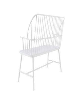 White Iron Patio Bench A863610