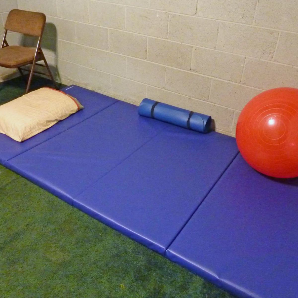 Blue 4x8 Ft x 1-3/8 Inch Folding Gym Mat S4847