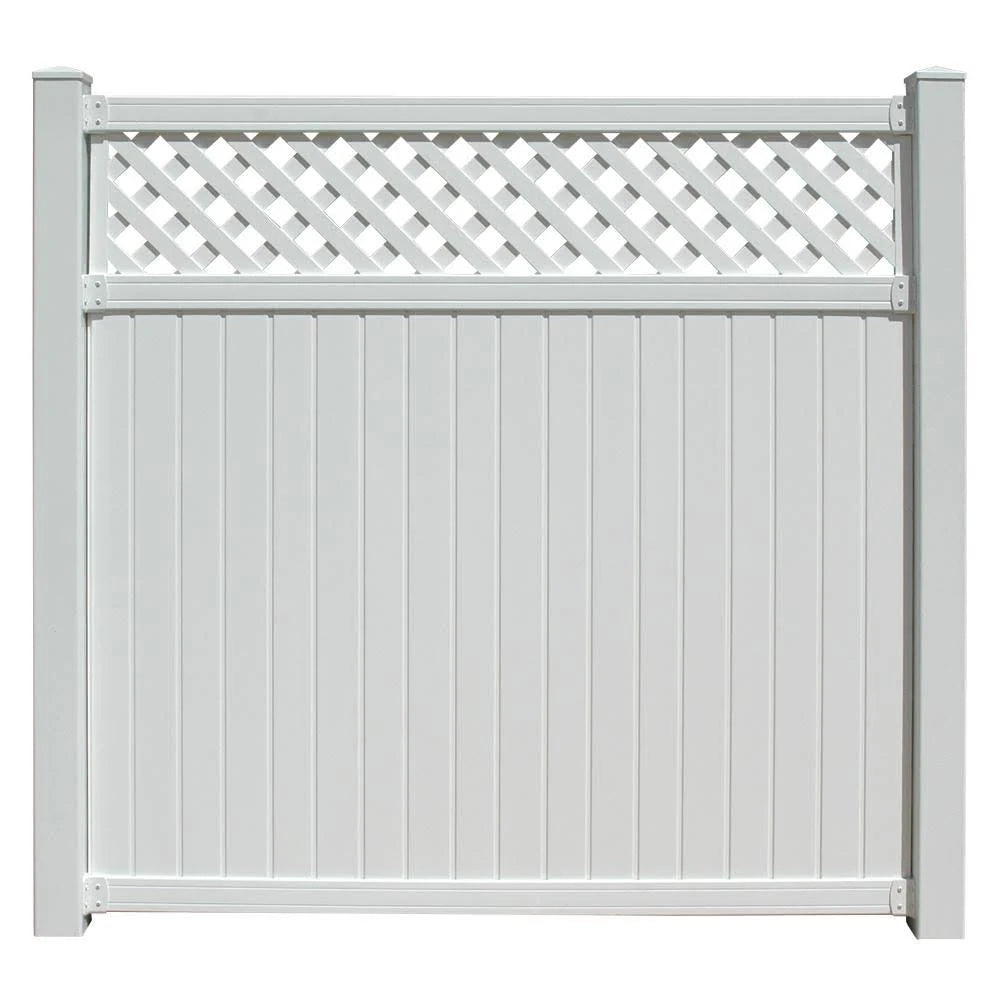 White Vinyl Lattice Top Fence Panel P629048