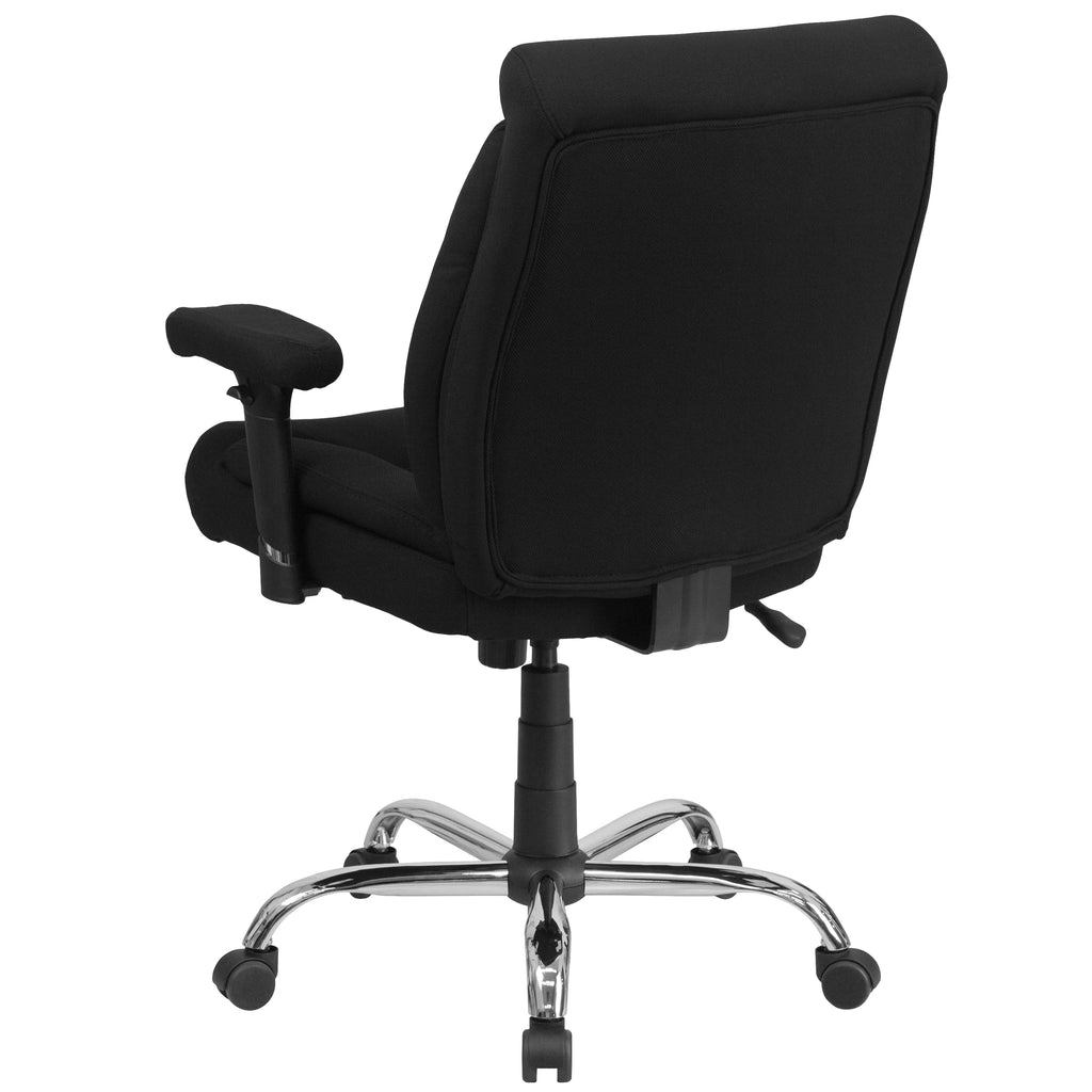 Big & Tall 400 lb. Rated Black Fabric Tufted Swivel Ergonomic Office Chair P2888