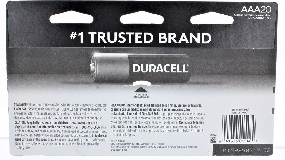 AAA Alkaline Batteries 20 Count (Pkg of 3) Pack of 2 N968500