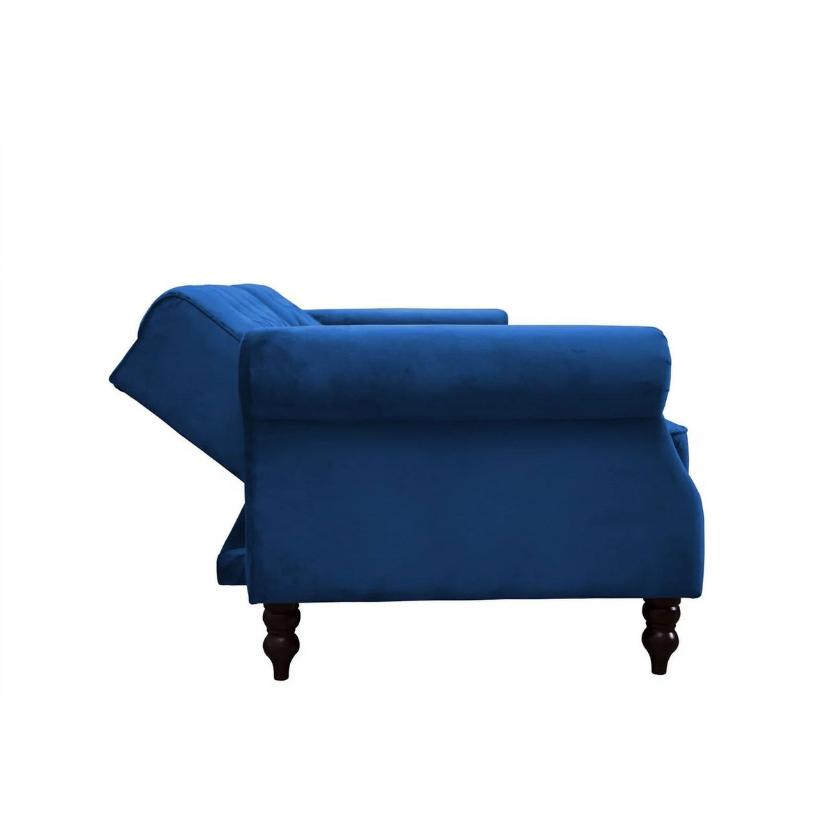 Blue Velvet Convertible Sofa Bed A9106