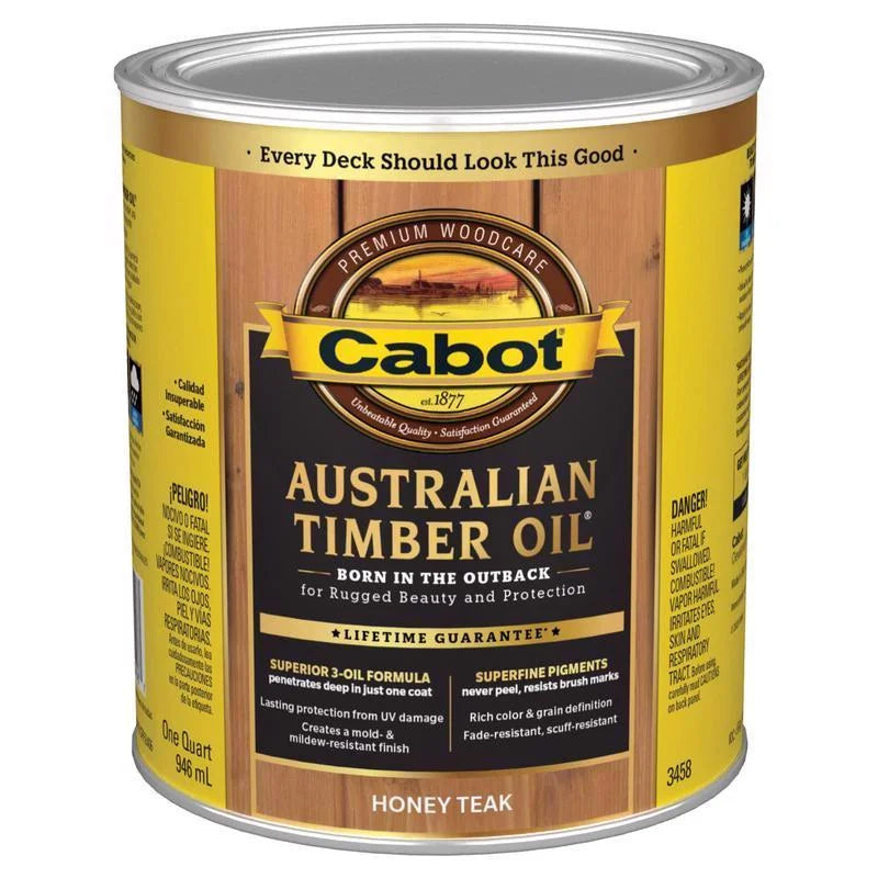 Transparent Honey Teak Oil-Based Timber Oil 1 qt S24878