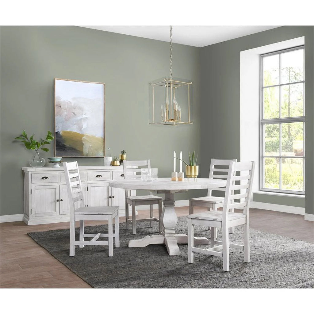 55" Round Solid Pine Wood Dining Table F481765