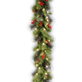 Pre-Lit Artificial Christmas Garland, Green, White Lights, 9 Feet G7444