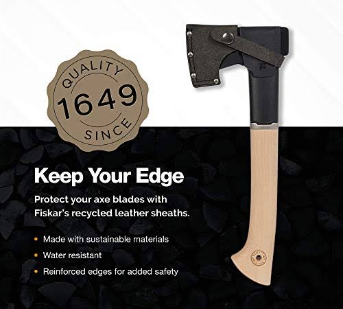 14 in. Hatchet with Recycled Leather Sheath W41605